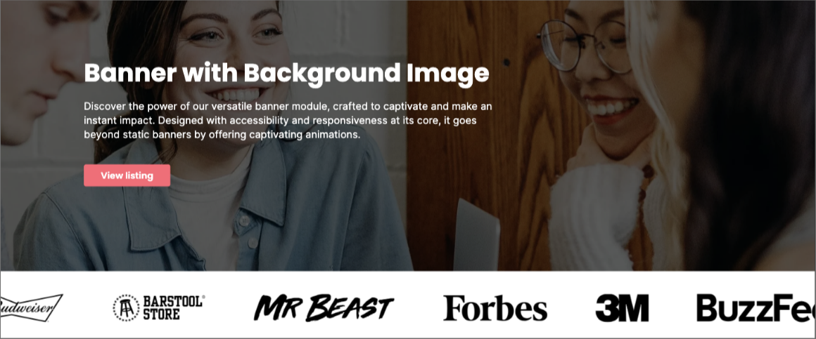 Logo carousel in effect on desktop.